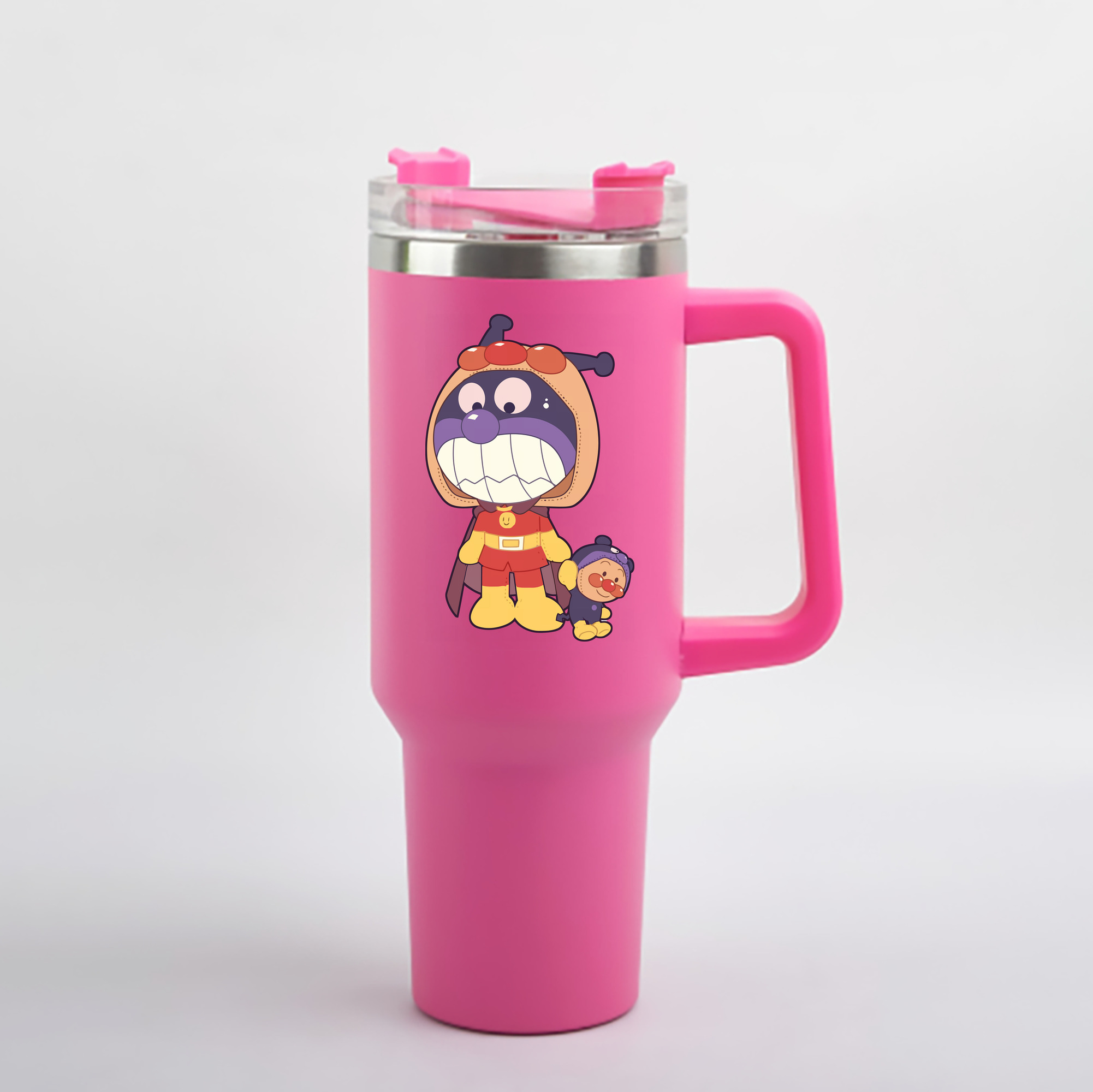 （画像用） アンパンマン Anpanman 1200mL車用タンブラー - クリスタルステッカー（プラスチックストロー付き）